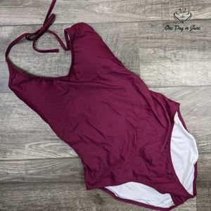 Halcurt Lace Up Back One Piece Swimsuit Size XL